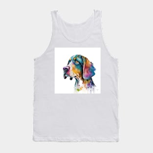 American Coonhound Dog In Watercolor & Pen Tank Top